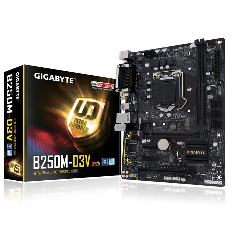 金士顿DDR4 2400 8G台式内存+技嘉B250M-D3V耐久主板+东芝TR200 240G固态硬盘套装