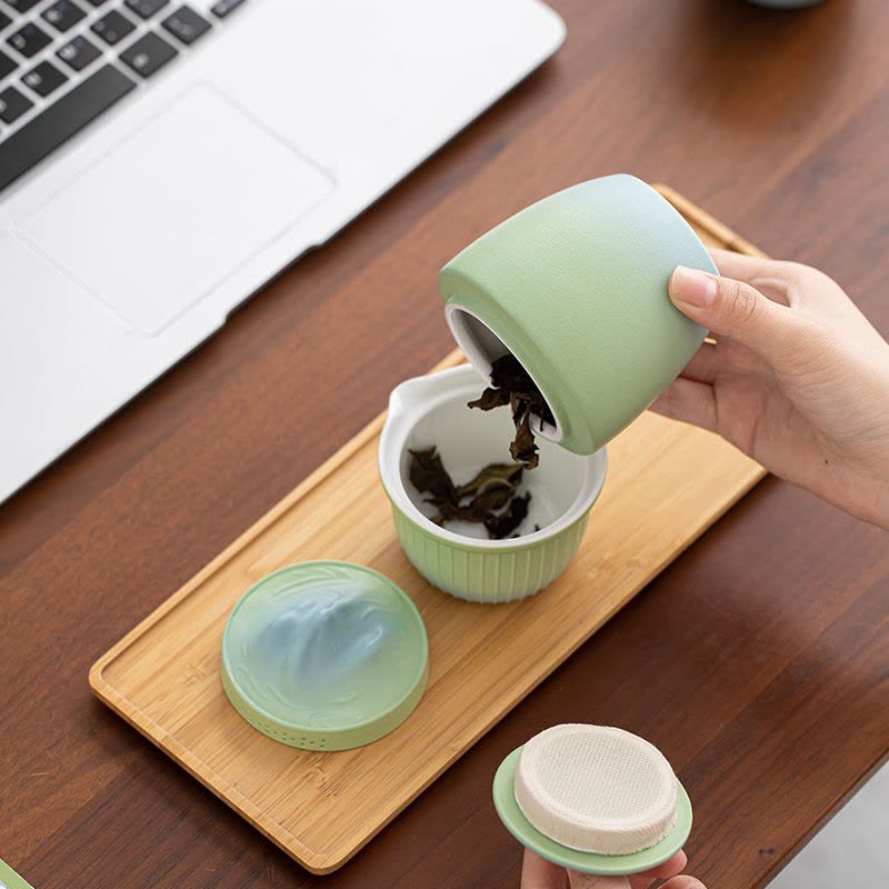 苏氏陶瓷(SUSHI CERAMICS)国潮茶叶罐轻舟已过万重山双储物罐礼盒组伴手礼图片
