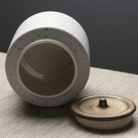苏氏陶瓷(SUSHI CERAMICS)茶叶罐时尚亚光铁锈茶具配件(白)