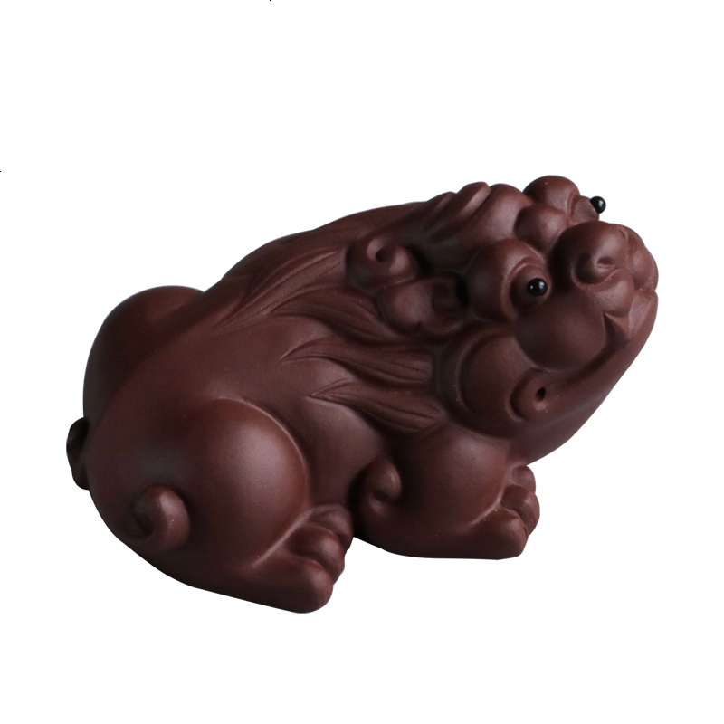 宜兴手工紫砂茶宠摆件貔貅精品茶玩可养功夫茶具招财金蟾茶道配件