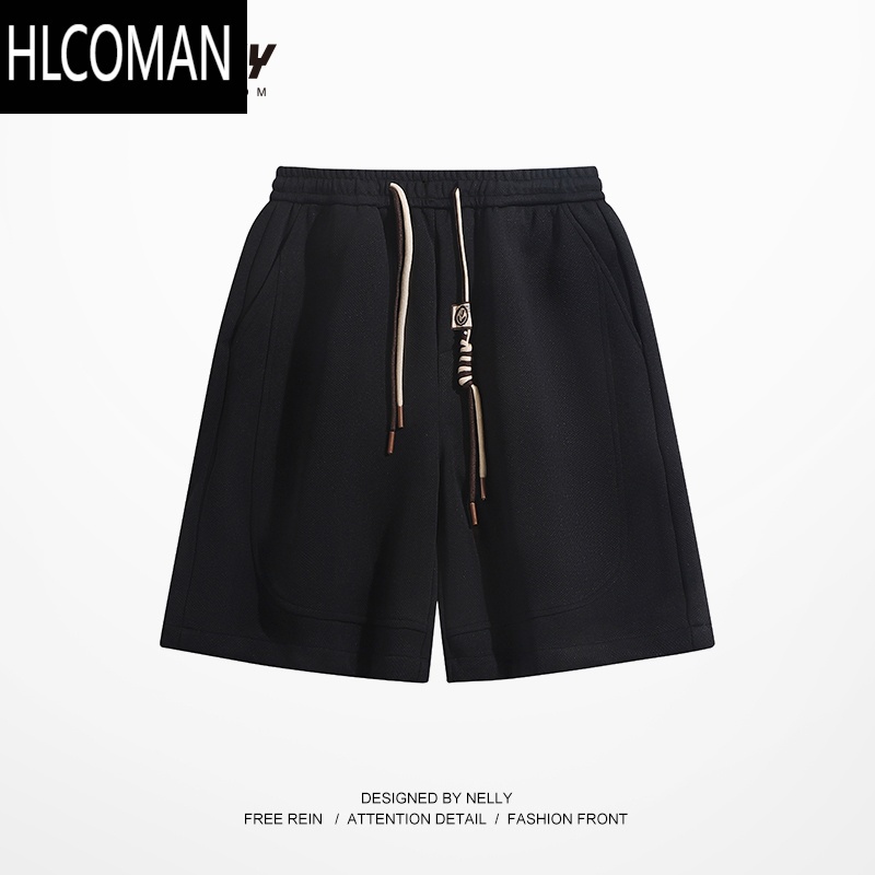 HLCOMAN运动短裤男女2025夏季直筒宽松透气松紧休闲五分裤跑步裤子男裤潮