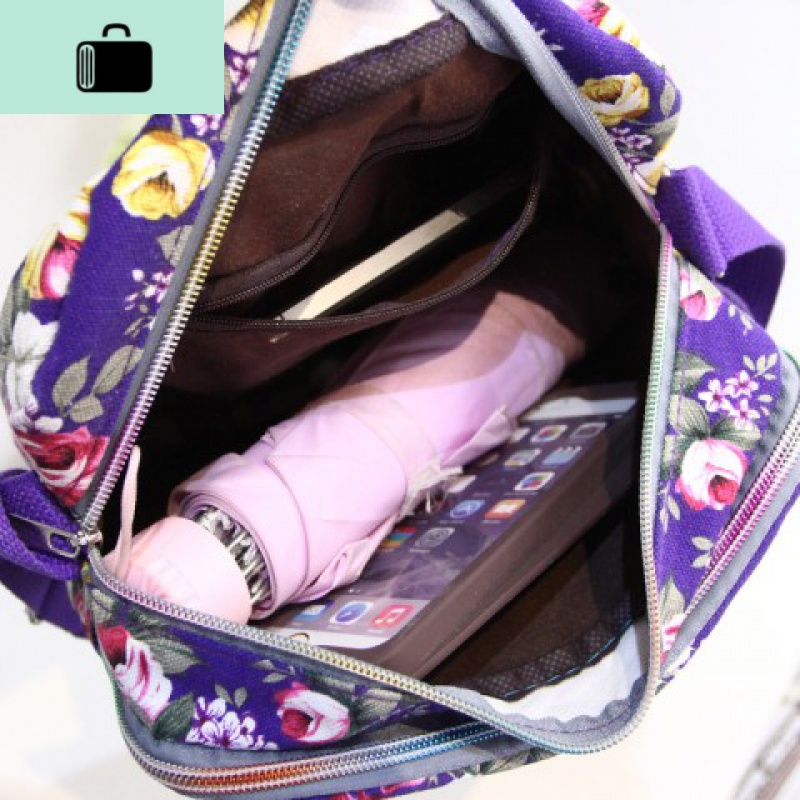 中年女包包休闲帆布包袋手提斜挎包时尚百搭单肩妈妈小花布包NEWLAKE高清大图