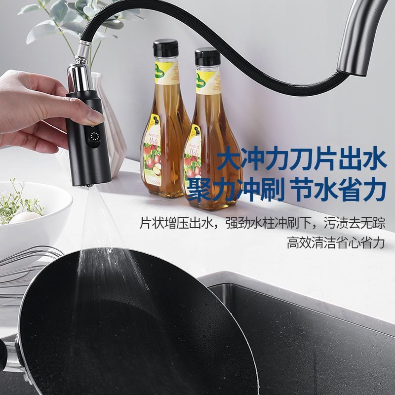 SEREN HOME赛恩卫浴厨房抽拉龙头全铜主体多功能切片出水简约款