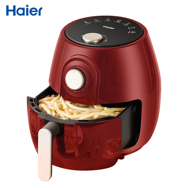 海尔(Haier)空气炸锅A-RM38家用1350W机械旋钮式大容量4L多功能无油全自动特价炸锅薯条机