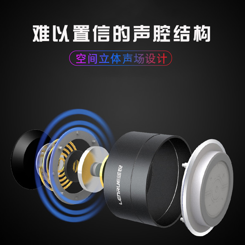 蓝悦 A2蓝牙音箱小钢炮 无线迷你便携插卡户外小音响 台式电脑重低音炮微信语音收款播报器 500mAh 银色高清大图