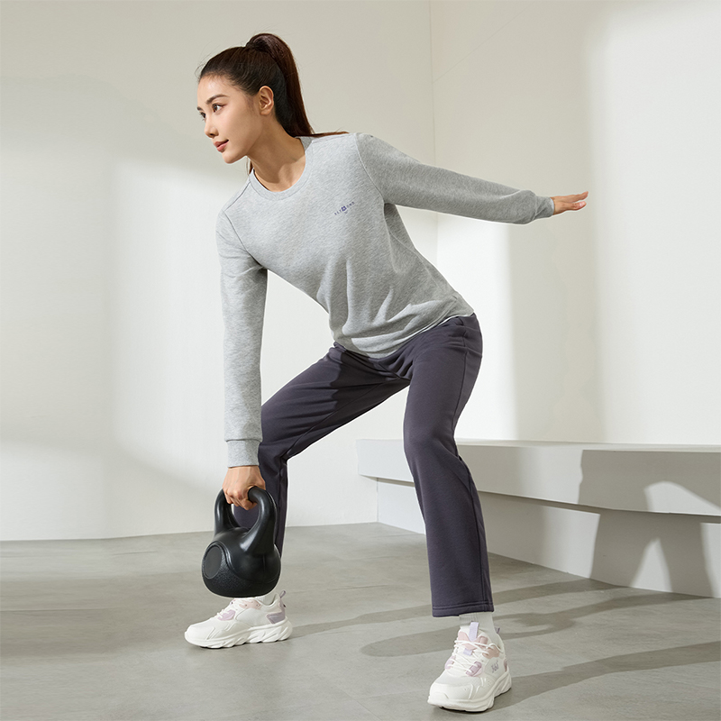 361°运动卫衣女新款圆领套头衫上衣女士宽松休闲运动服高清大图