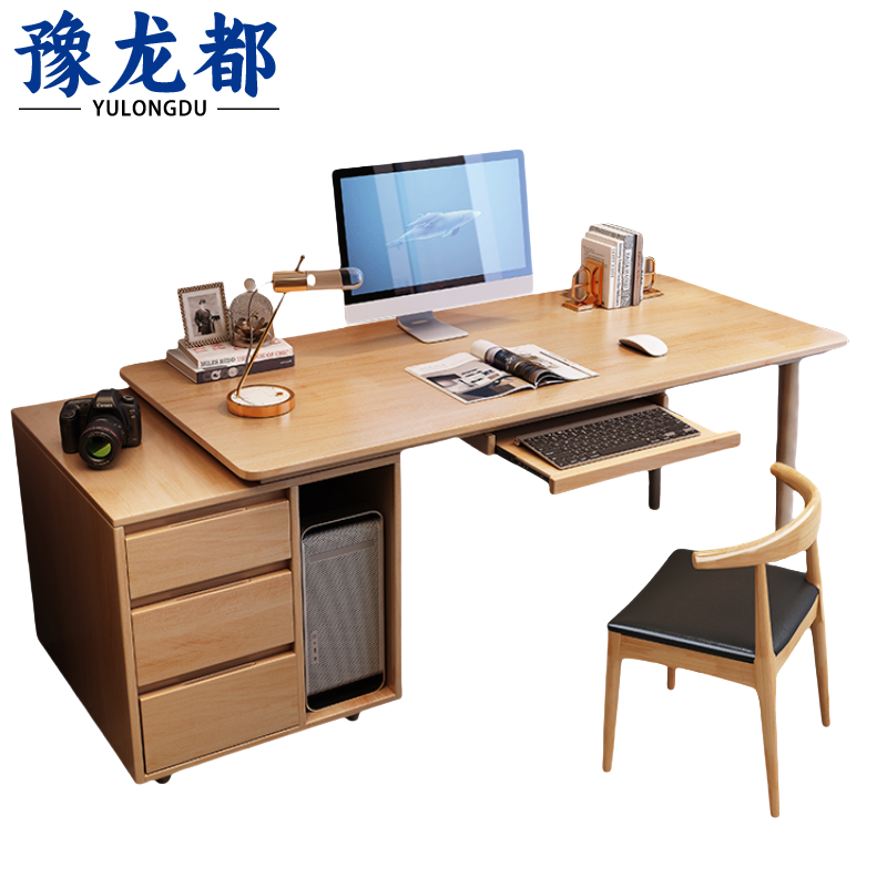 豫龙都 电脑桌+椅 1.4米 套高清大图