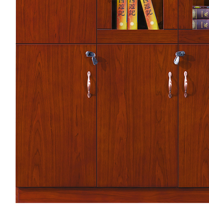 臻远ZY051419木质文件柜油漆贴木皮资料柜书柜 三门高清大图