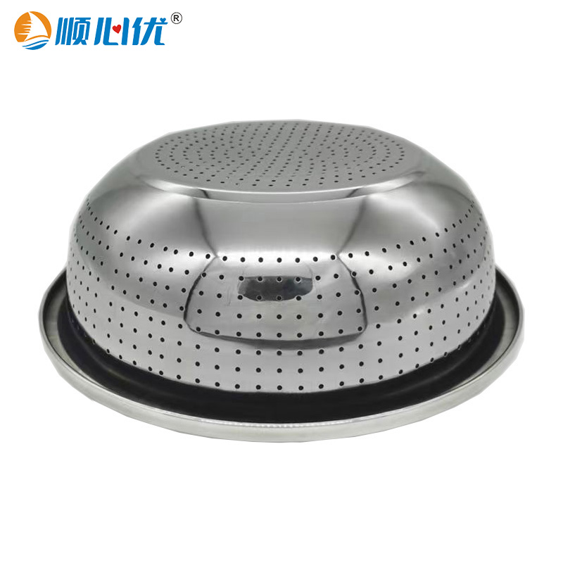 顺心优 加厚不锈钢多用漏盆 洗菜盆 32cm/个高清大图