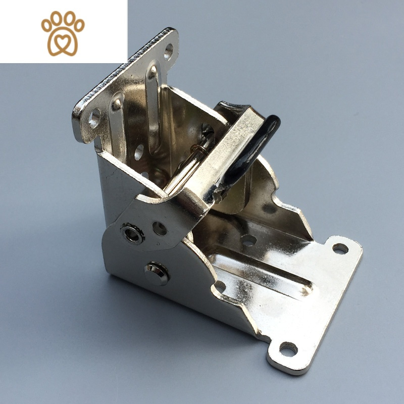 90度自锁炕折叠合页铰链桌椅腿脚银色折叠茶几家具不锈钢五金配件敬平