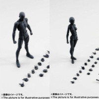 SHF人体模型素体手办人偶万代画画绘画美术漫画写生素描参考男女 黑色男女1代豪华版 高约15cm