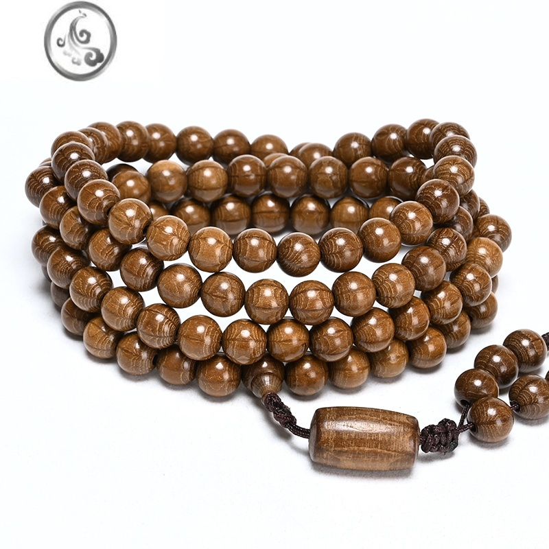 jimi精品手链108颗龙须藤降龙木六条纹佛珠20手串