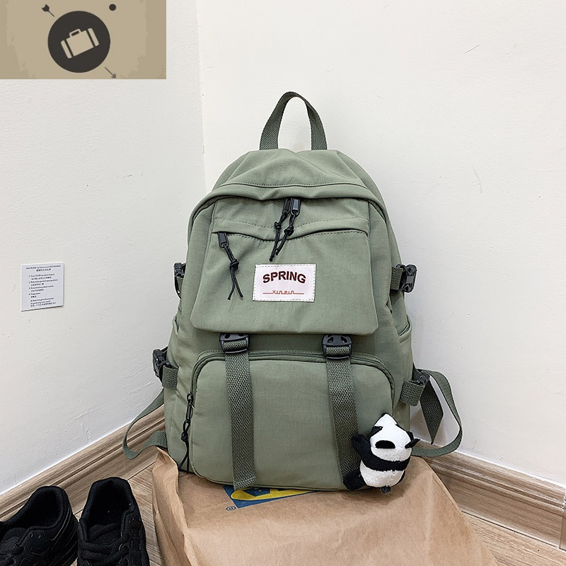 大容量双肩包女初中高中学生潮流防水日系尼龙布书包新款电脑背包艾狄