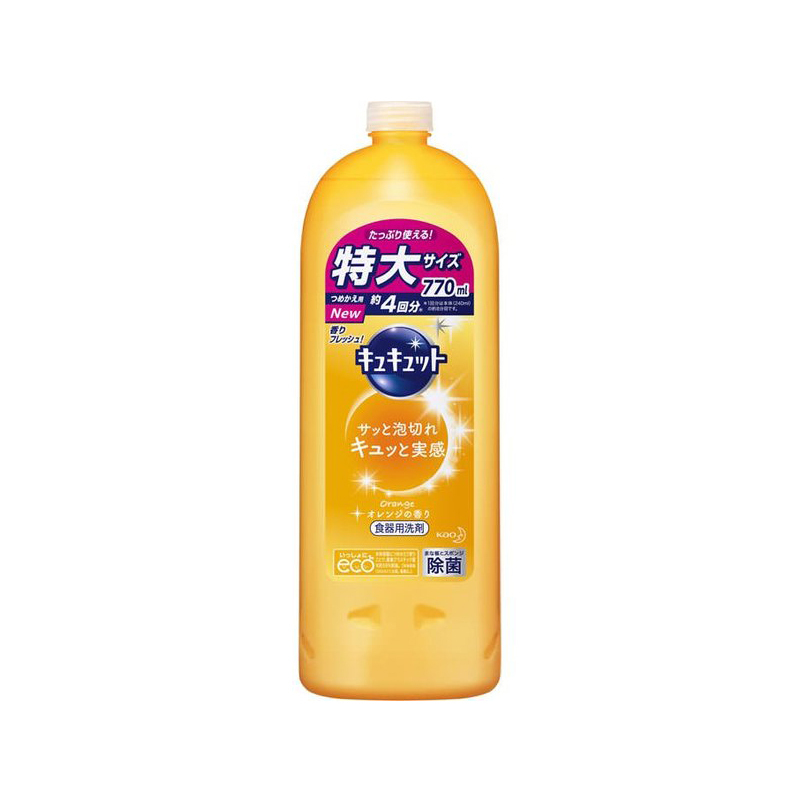 花王(KAO) 果蔬餐具用浓缩洗洁精 770ml（替换装）橘子