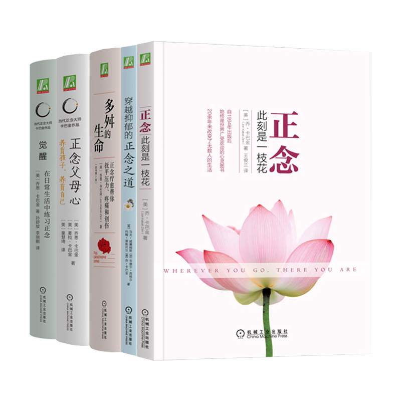 [正版]套装 卡巴金心理学作品集套装全5册 正念+多舛的生命+穿越抑郁的正念之道+正念父母心+觉醒 正念减压心灵疗愈心高清大图