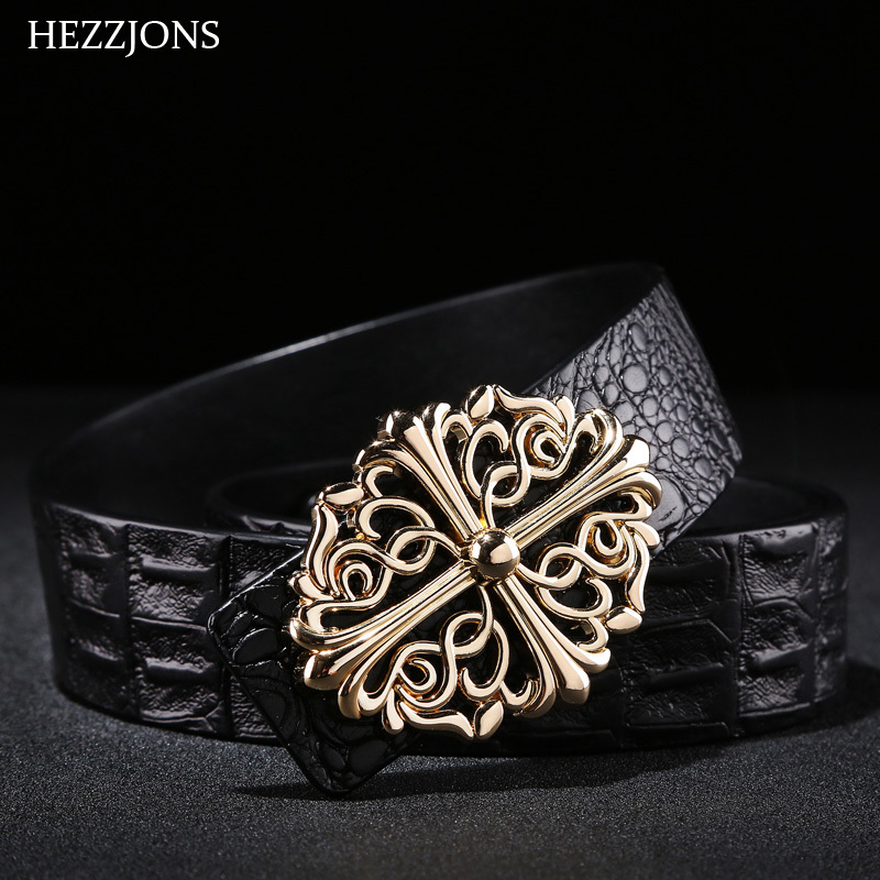 赫泽琼斯hezzjones克罗心男士皮带进口环保牛皮真皮腰带商务休闲百搭