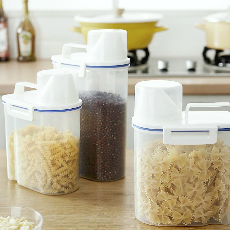 日式五谷杂粮密封罐塑料防潮储物罐大号厨房食物收纳盒干货收纳罐