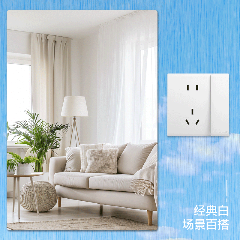 罗格朗 带开关五孔插座 暗装 F6R/15/10USL 个高清大图