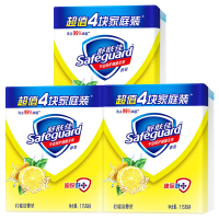 舒肤佳(Safeguard )柠檬清新型洗手沐浴香皂115克X4三盒共12块家庭装清香新老包装随机发