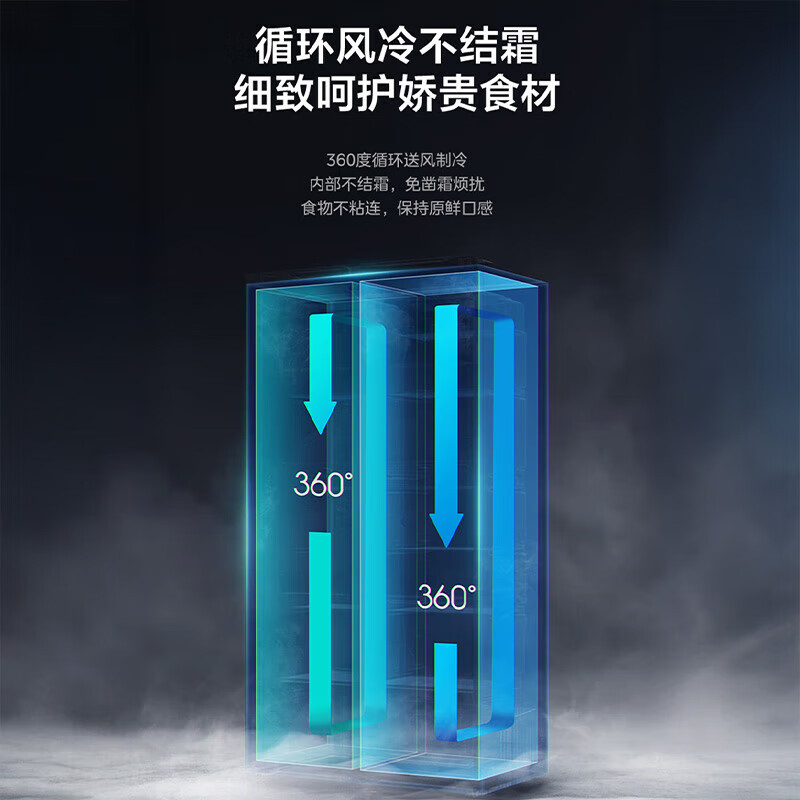 [自营]美的冰箱炭灰浮光对开门冰箱 570+升1级变频风冷自动除霜电脑控温家庭大容量高清大图
