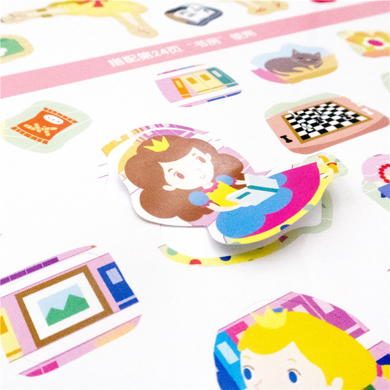 [正版]贴贴涂涂 智商培养认知百科 百变小公主 中英双语 3-6岁幼儿园儿童贴纸涂画手工书 益智早教游戏 女宝宝学前教