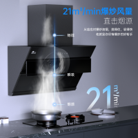 红日(RedSun)侧吸式油烟机红外线燃气灶组合烟灶套装厨电套餐体感油烟机节能大火力JED19H+ES218B 液化气