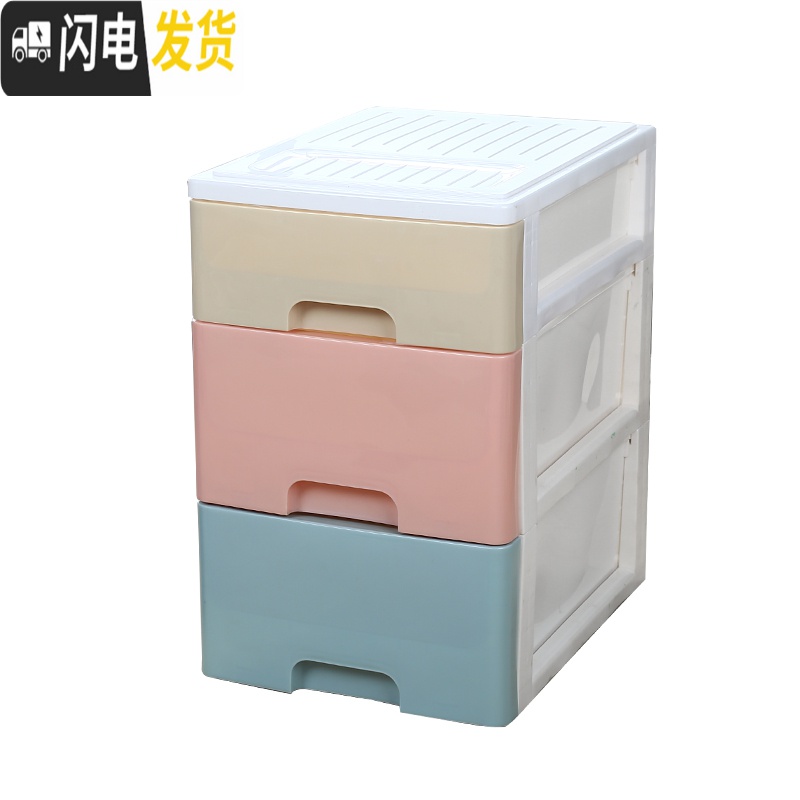 三维工匠收纳盒桌面储物盒创意学生化妆品盒书桌上办公塑料柜小抽屉式简约高清大图