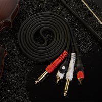 6.5转RCA音频线 双6.35转双RCA头2对2莲花转6.5调音台音频连接线 3米