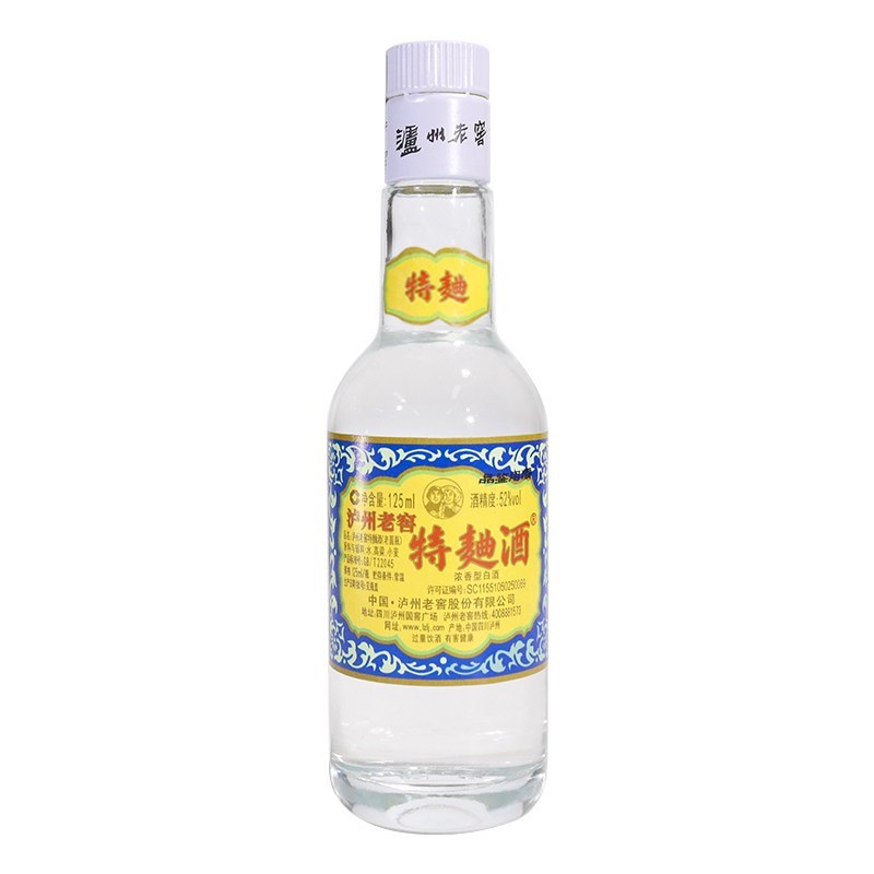泸州老窖 特曲60版小酒 浓香白酒 光瓶 125ml*4瓶 2970