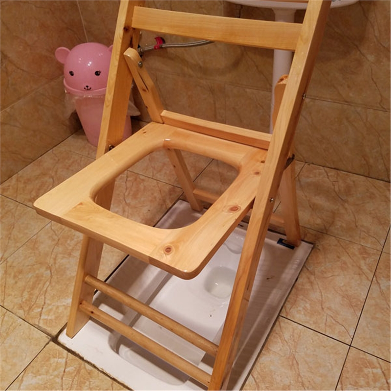 古达折叠木坐便椅老人孕妇坐便器厕所凳病人大便座椅木质坐便凳家用