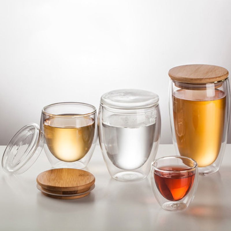 趣涉家居 双层家用透明玻璃杯花茶杯泡茶杯水杯牛奶果汁创意咖啡杯子家居器皿生活日用水具杯具