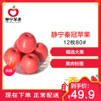 【中华特色】静宁馆 红六福 静宁特产苹果水红秦冠水果 12枚80# 西北