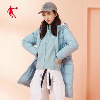 乔丹官方旗舰羽绒服女2020冬季新款韩版加厚连帽羽绒服长款过膝羽绒外套女