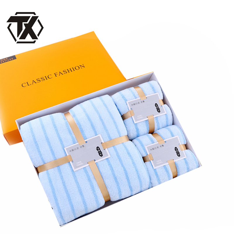 铁迅 毛巾浴巾三件套礼盒 I175 套高清大图