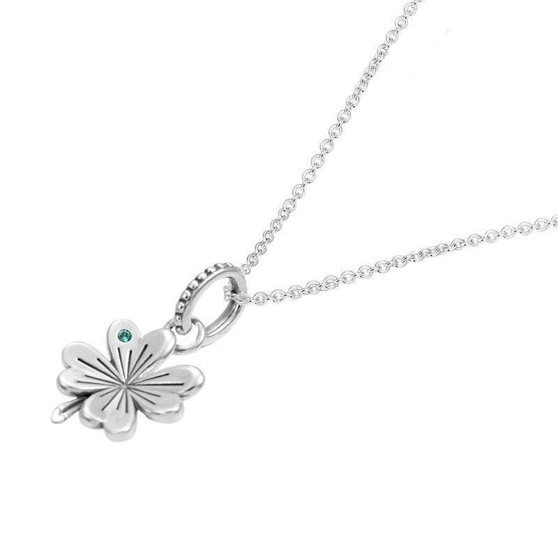 pandora潘多拉925银项链幸运四叶草zt102715成品项链套装