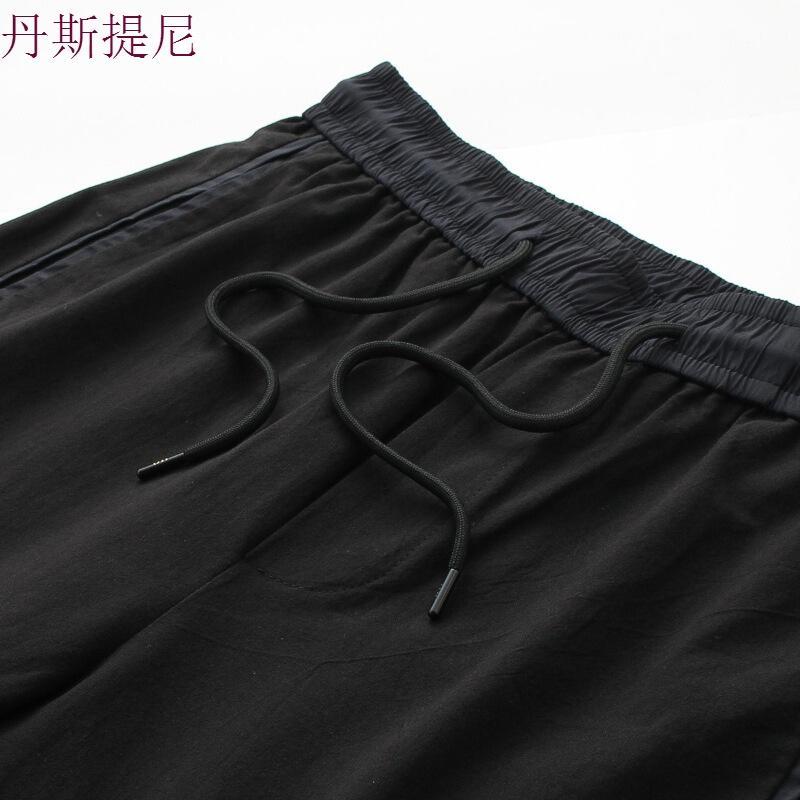 [商场同款]男装2018夏季新款男士松紧抽绳休闲裤男黑色长裤黑色