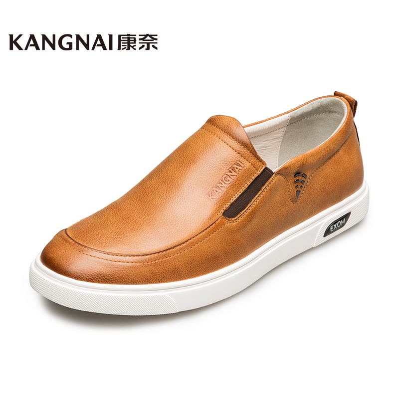 康奈男鞋 秋季男士休闲百搭套脚真皮潮流休闲鞋1175712图片