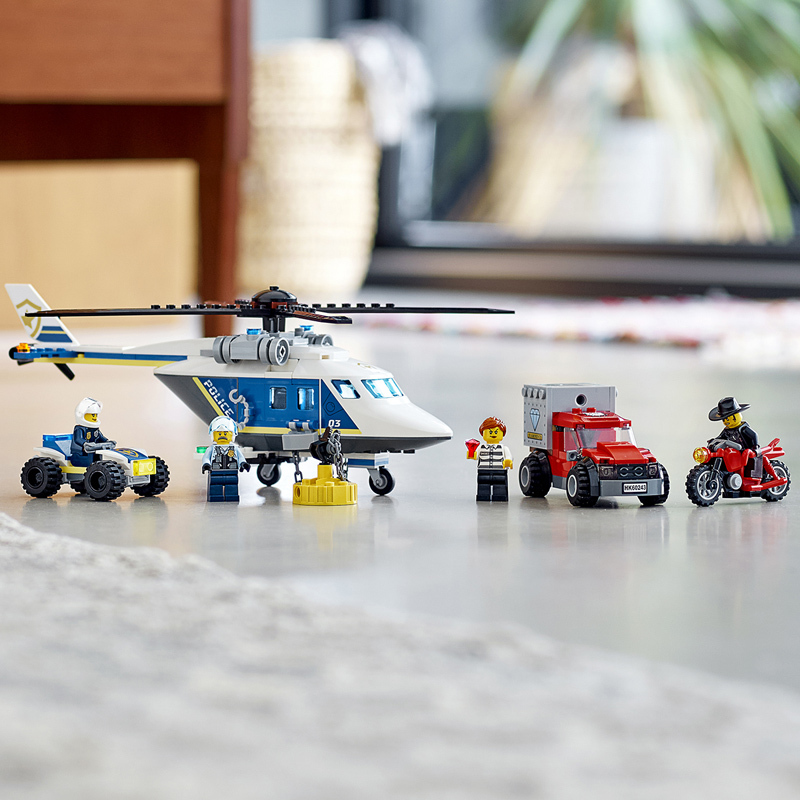 LEGO乐高城市系列直升机大追击60243 男孩女孩5岁+生日礼物 玩具积木