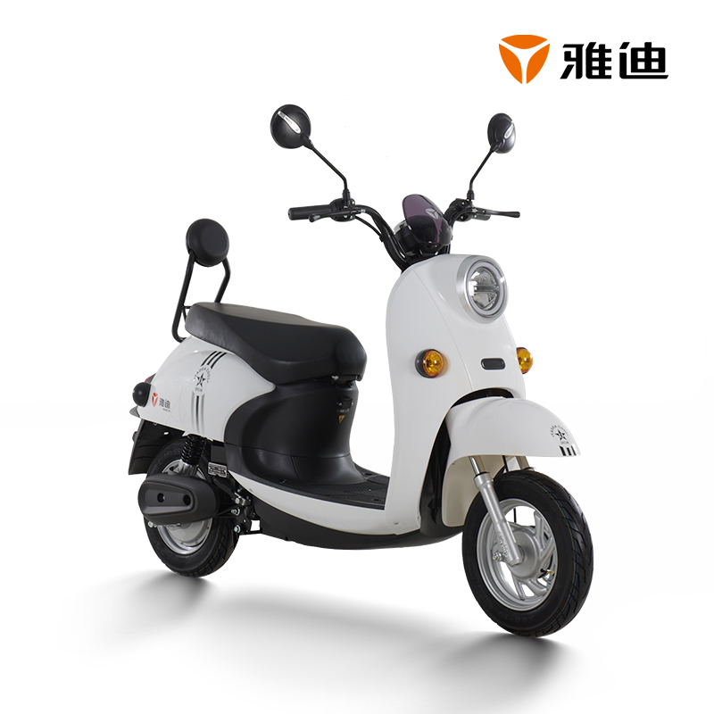 雅迪(yadea)电动车米彩2020豪华电动车轻便代步踏板电瓶车男女电摩 6020铅酸靠背版星空白