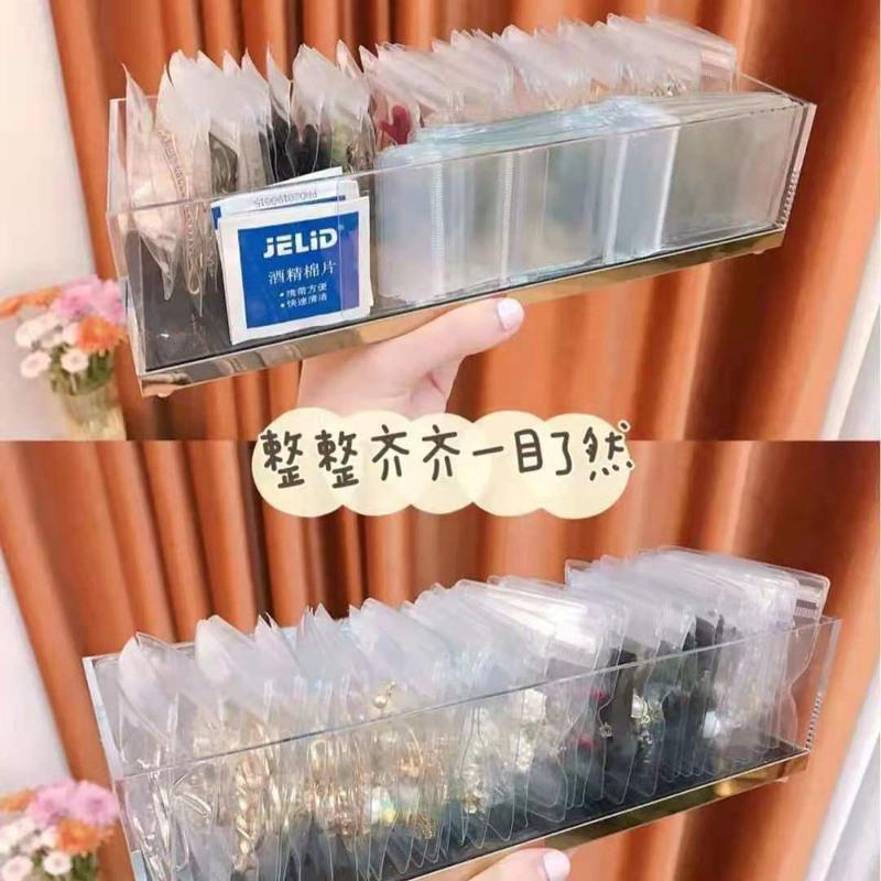 ins透明首饰收纳袋韩版简约小号PVC密封袋项链耳钉耳环饰品防氧化 白色透明BK 5*7 6*8 各20只