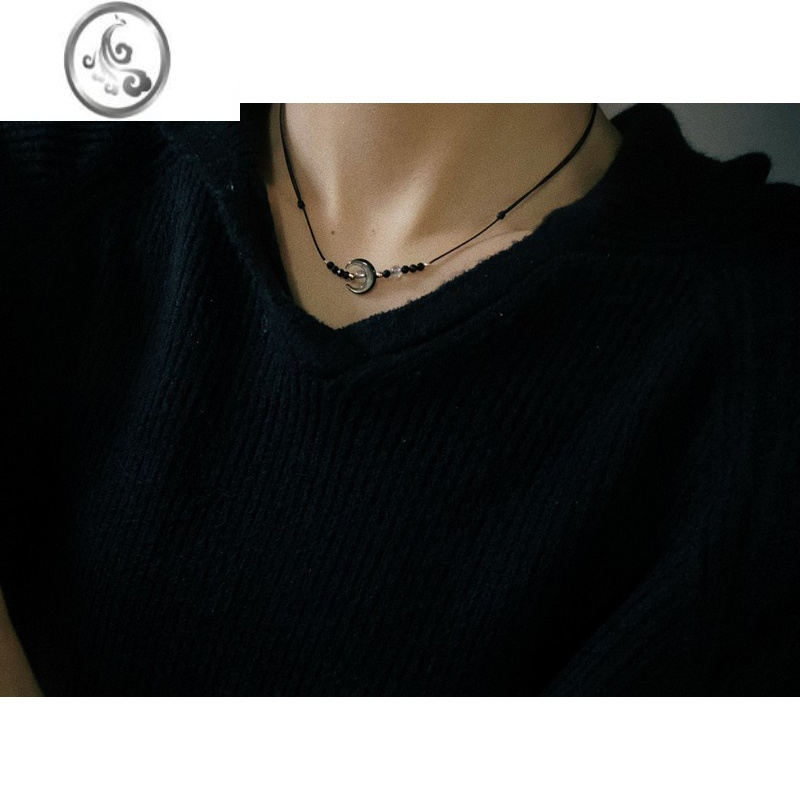 JiMi「月落人间」原创仙气气质清新可爱蝶贝月亮项链锁骨链闺蜜女礼物 项链