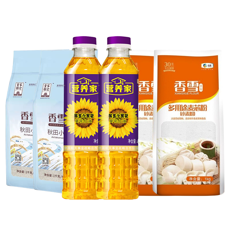 中粮福临门米面油礼盒4kg+ 中粮香雪大米高清大图