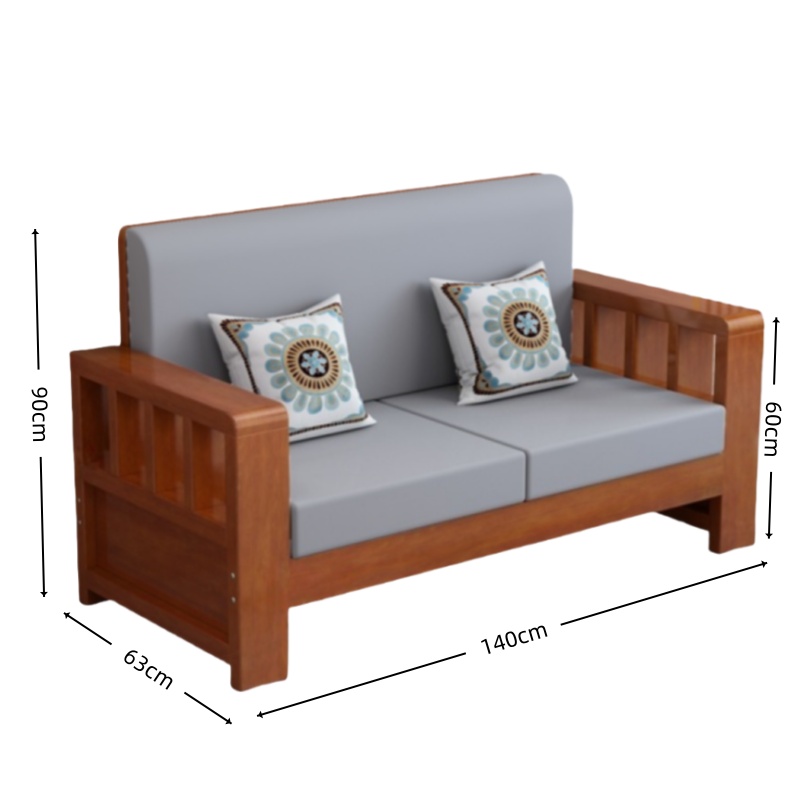 智叶舟木质沙发双人位140*63*90cm张高清大图