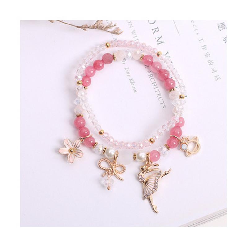 儿童手链小学生手链女公主可爱闺蜜手链新款少女心梦幻可爱女童粉色
