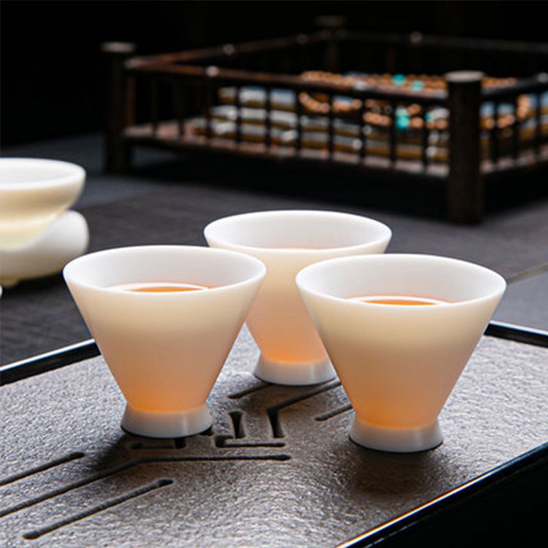 拓牌 TP063 茶具套装 10头素烧羊脂玉瓷竹韵壶套装高清大图