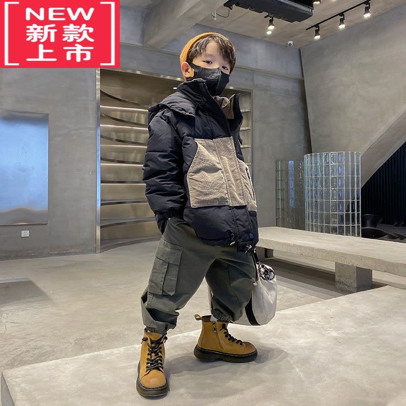 可莉允男童羽绒棉服儿童冬装加厚外套2022新款冬季男孩洋气棉衣袄炸街潮图片