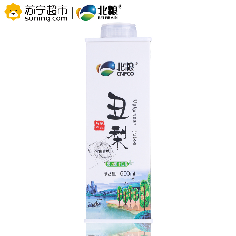 北粮丑梨汁健康果汁饮品果汁含量>60%丑梨饮料分享装(方瓶600ml)*4