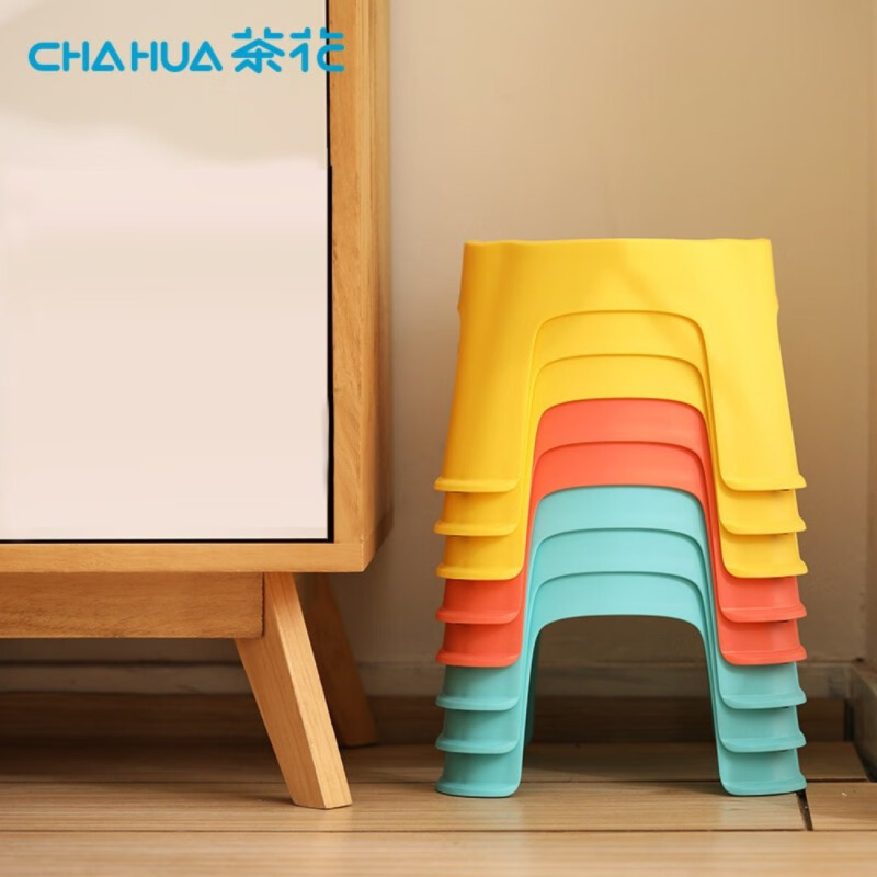 茶花(CHAHUA) 格林儿童方凳黄色111001 尺寸:23.5*23.5*15.9cm高清大图