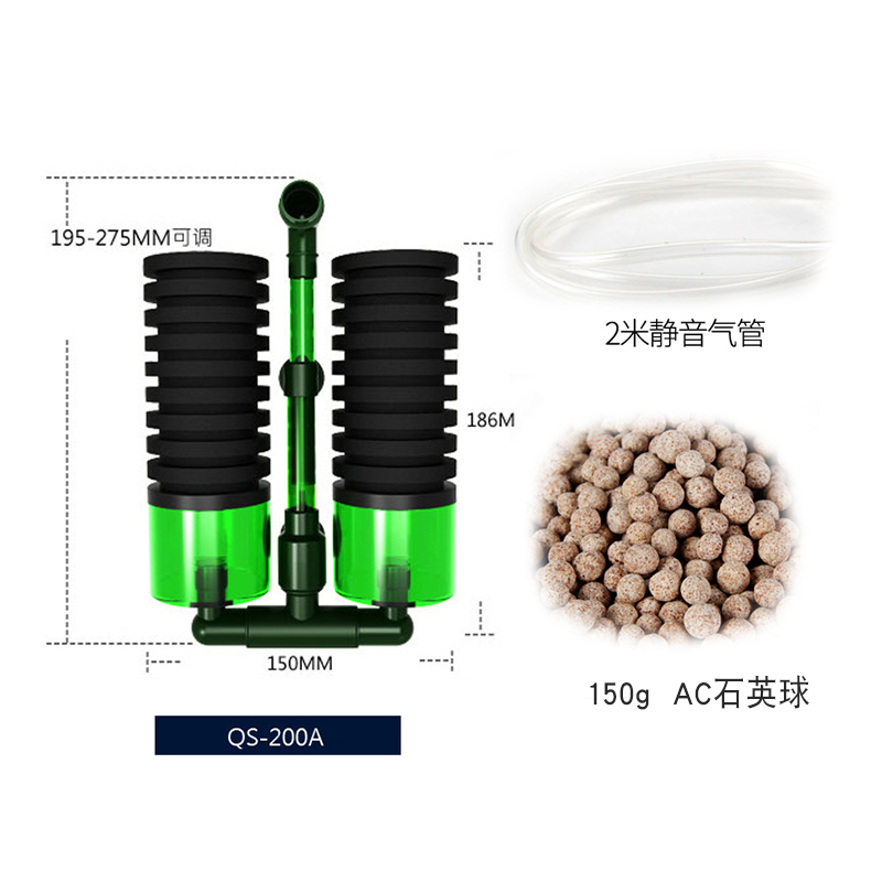 鱼缸过滤器水妖精流化床小型迷你反气举三合一吸便器净水循环高清大图