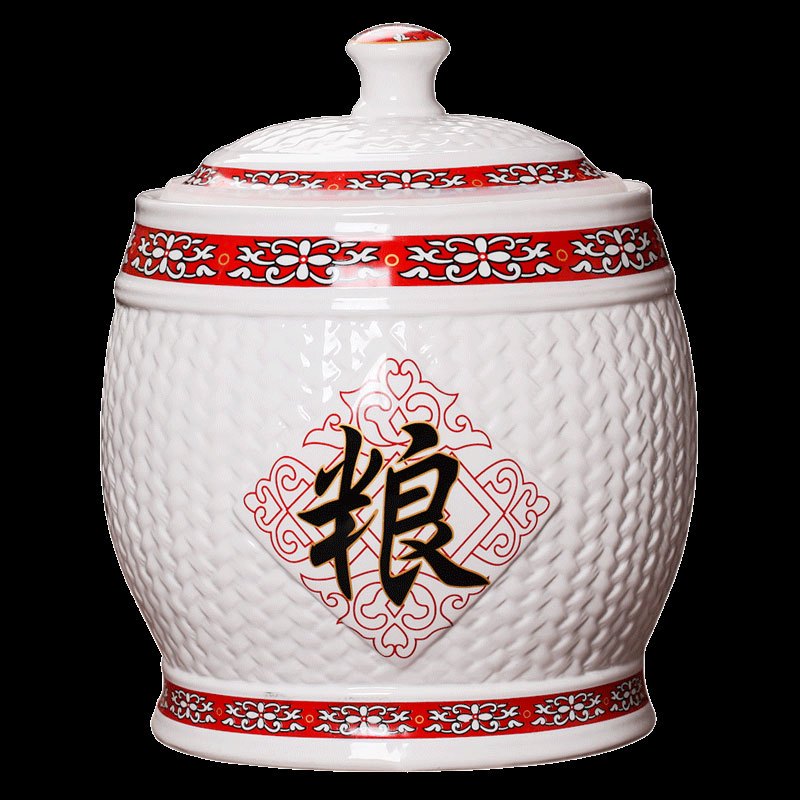 景德镇陶瓷米桶米缸10kg20斤厨房大米面粉带盖防潮防虫密封储物罐多色多款多功能时尚创意床上用品床品套装床品套装